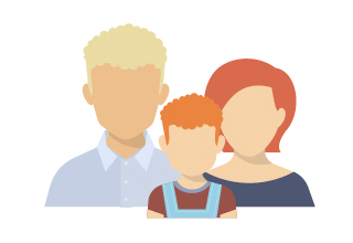 illustration of family with 3 persons
