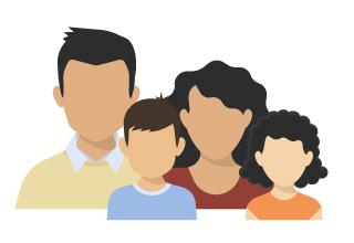 illustration of family with 4 persons